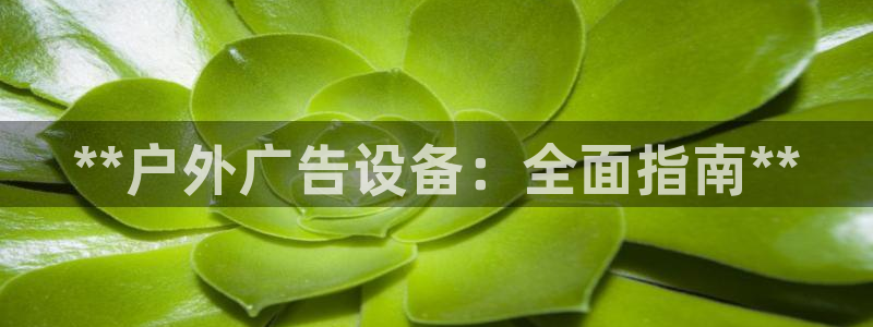 杏宇平台怎么样赚钱：**户外广告设备：全面指南**
