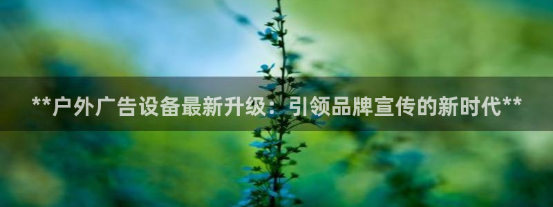 杏宇平台测速链接：**户外广告设备最新升级：引领品牌宣传的新时代**