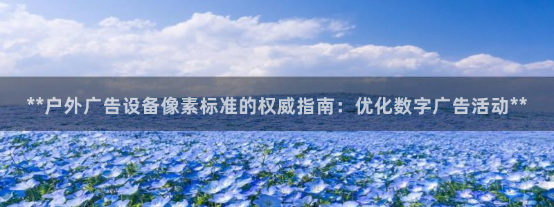杏宇平台登录方法：**户外广告设备像素标准的权威指南：优化数字广告活动**