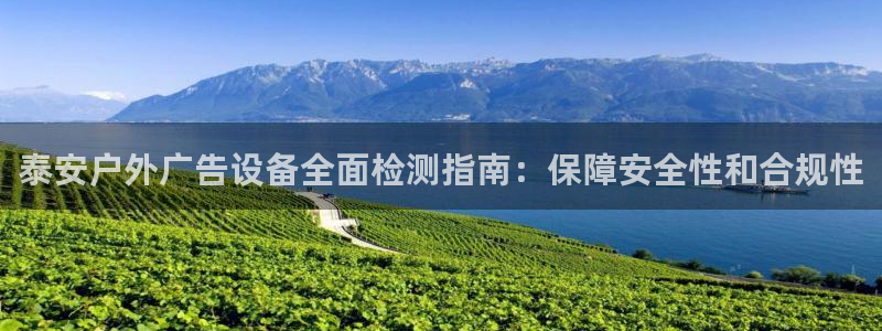 杏宇平台代理怎么样：泰安户外广告设备全面检测指南：保障安全性和合规性