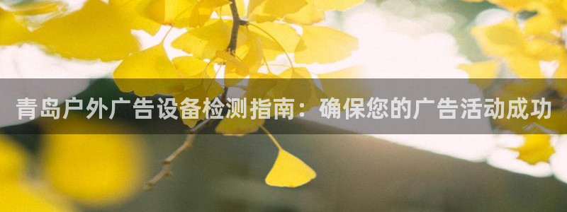杏宇平台代理怎么样可靠吗：青岛户外广告设备检测指南：确保您的广告活动成功